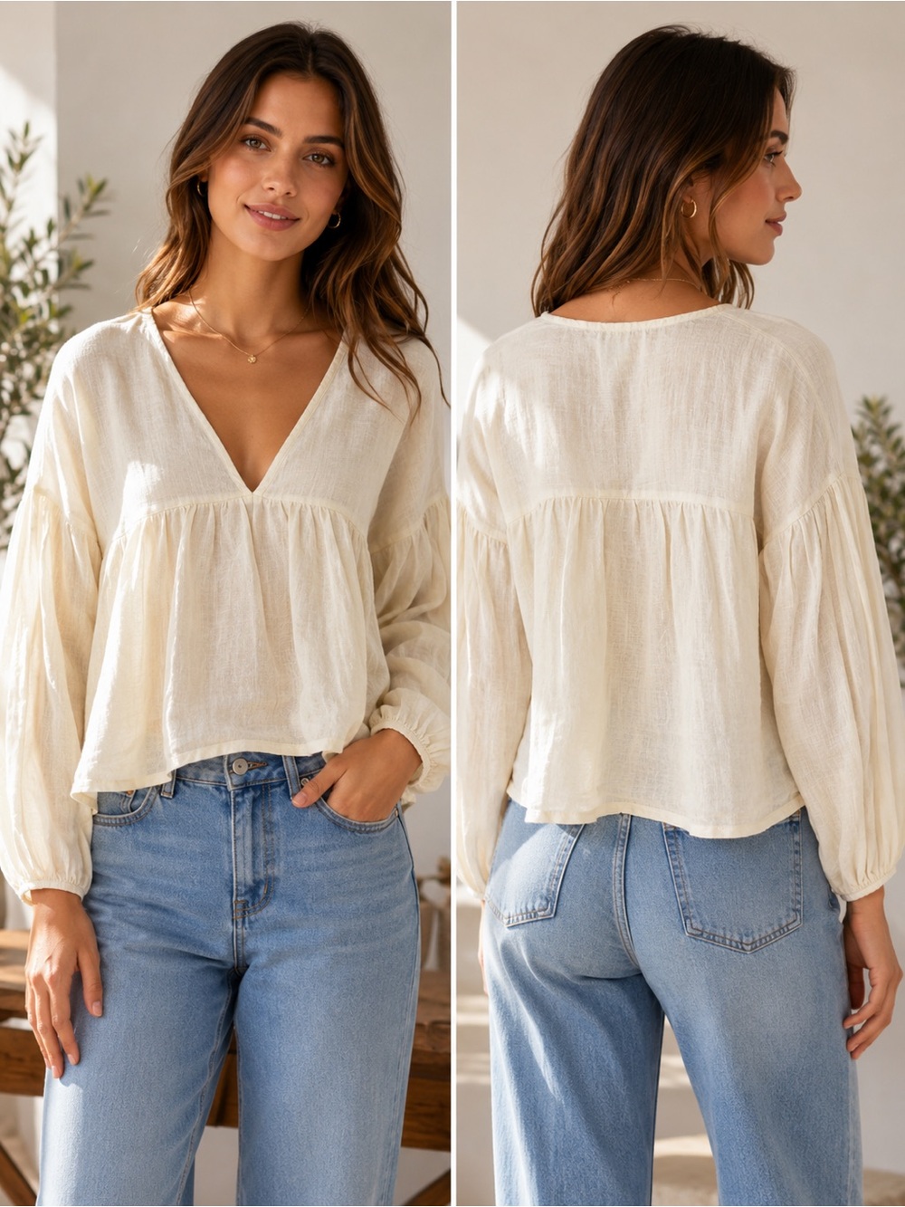 Every Light yellow lined cropped flowy top xs women’s